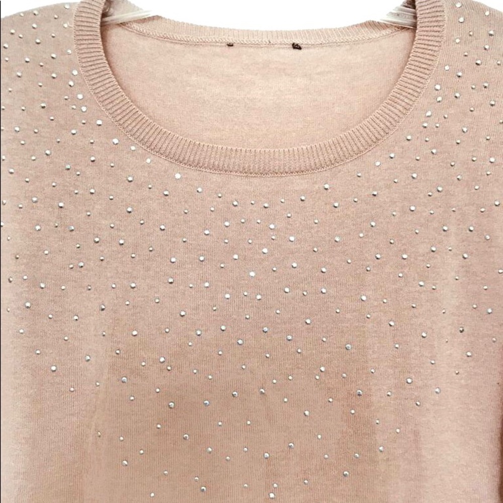 Loose Fit Tunic Sweater with Stones - Size M New - Picture 2 of 3
